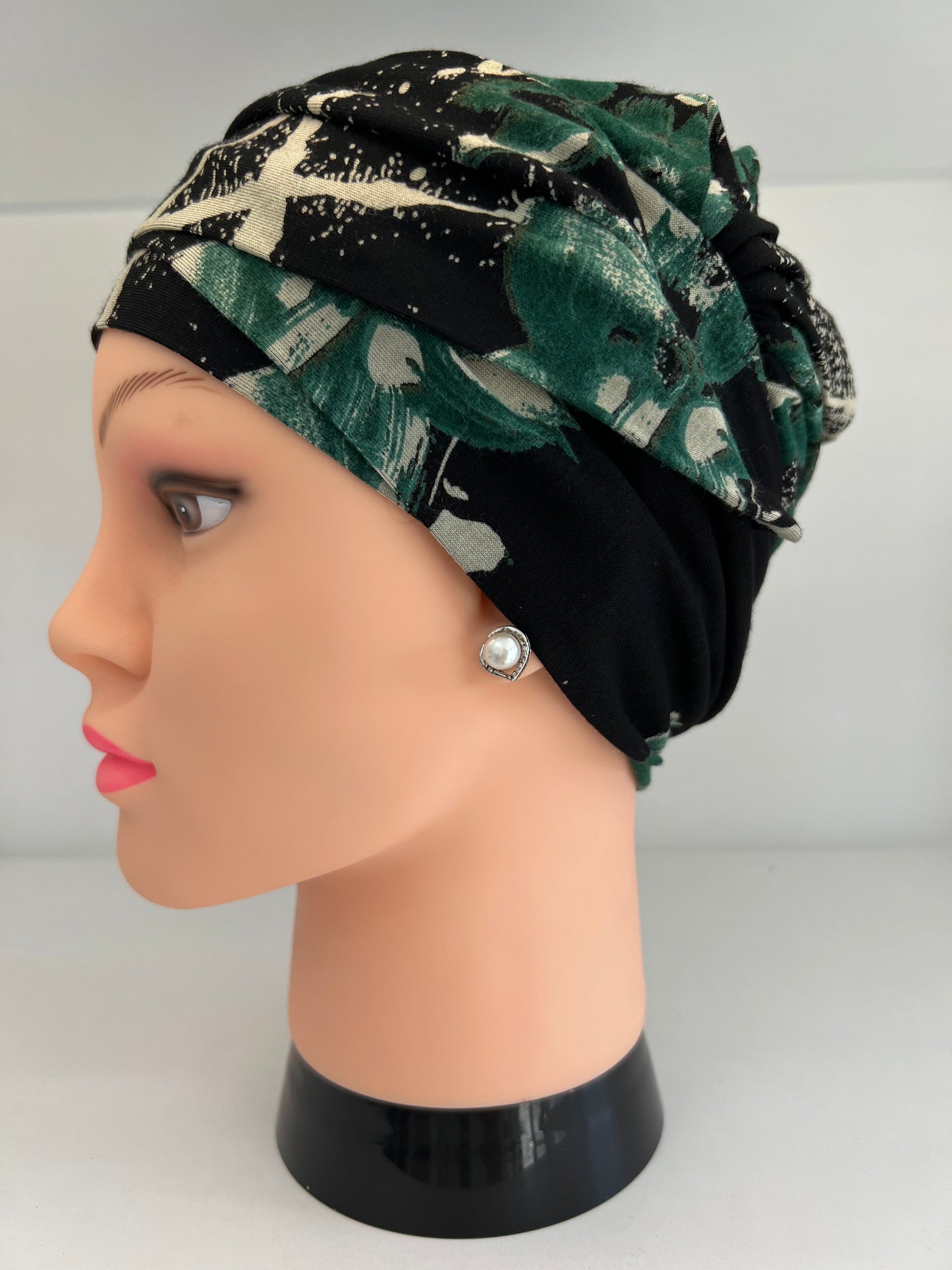 Bandana Annabel – Soffice Viscosa Nero Verde Floreale