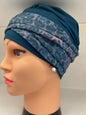 Turbante Alyssia – Avvolgente Viscosa Blu Maculata