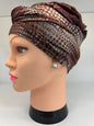 Bandana Annabel – Morbida Viscosa Pitonata Marron Bordeaux