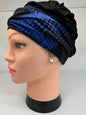 Turbante Alyssia – Avvolgente Cotone Nero Blu Elettrico