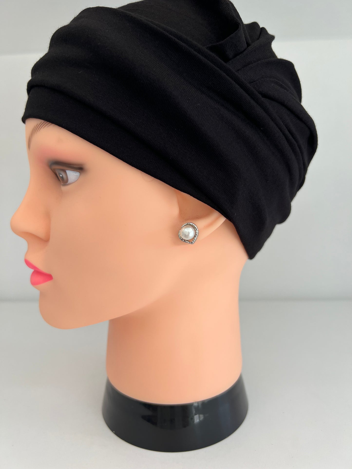 Turbante Alyssia – Avvolgente Viscosa Nera